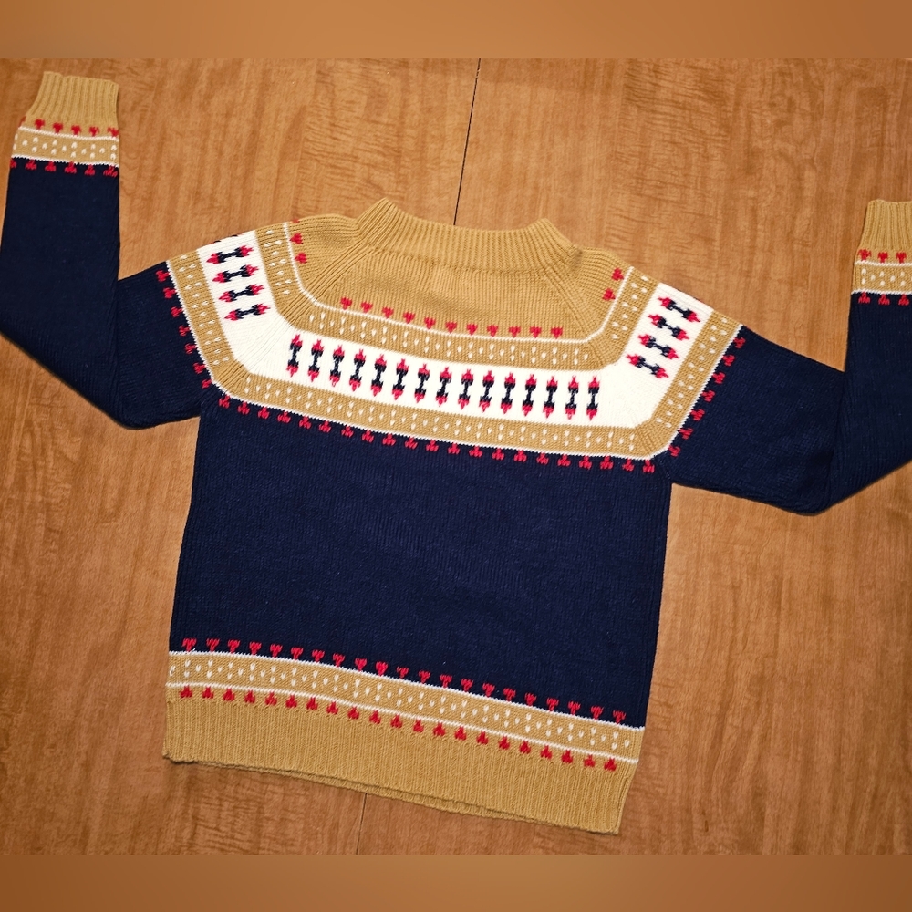 Vintage 70s JC Penney Knit Lodge Sweater M Ski Snow Nordic 80s AOP Mens Shop